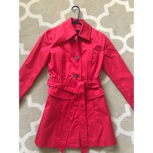 Red trench coat Tracy Reese Petite XS